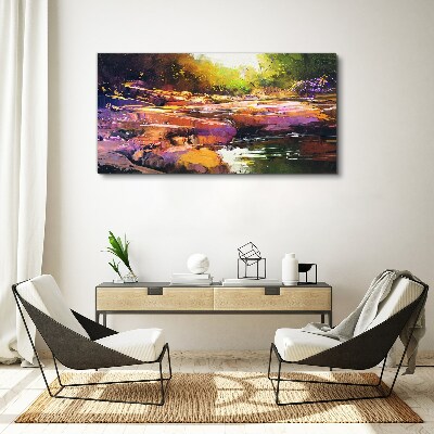 Abstraction river forest nature Canvas Wall art
