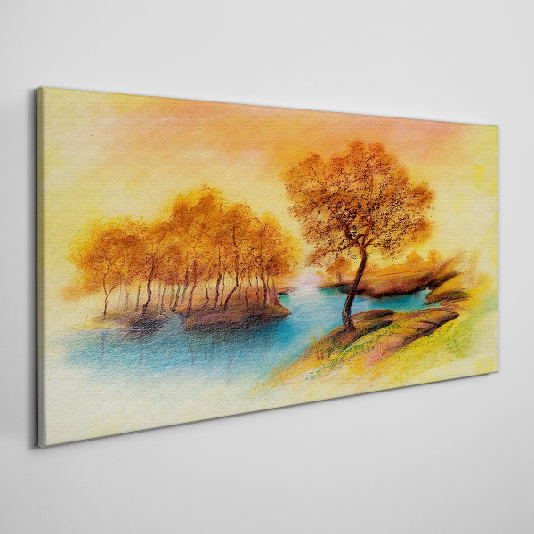 Autumn melody over the water Canvas Wall art