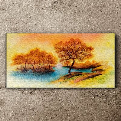 Autumn melody over the water Canvas Wall art