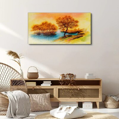 Autumn melody over the water Canvas Wall art