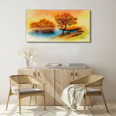 Autumn melody over the water Canvas Wall art