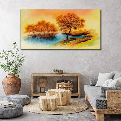 Autumn melody over the water Canvas Wall art