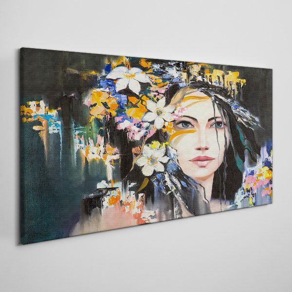 Women abstraction flowers Canvas Wall art