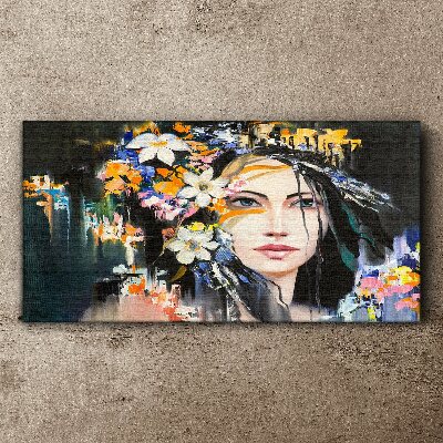 Women abstraction flowers Canvas Wall art