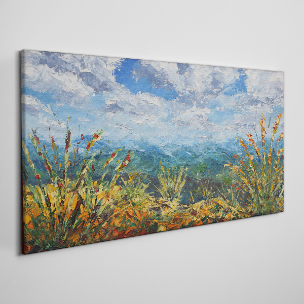 Abstraction clouds mountains Canvas Wall art