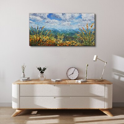 Abstraction clouds mountains Canvas Wall art