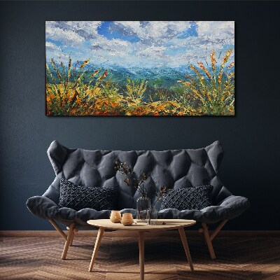 Abstraction clouds mountains Canvas Wall art