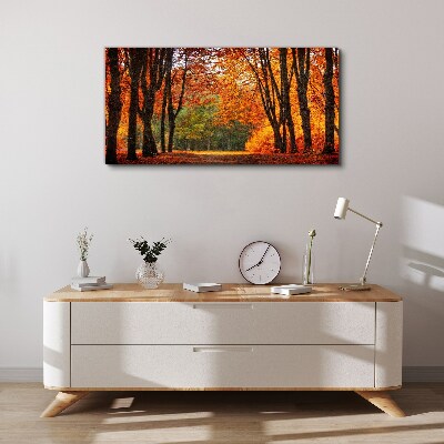 Autumn tree alley Canvas Wall art