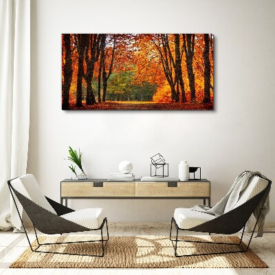 Autumn tree alley Canvas Wall art