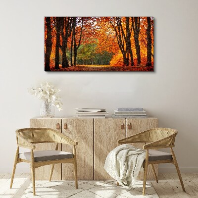 Autumn tree alley Canvas Wall art