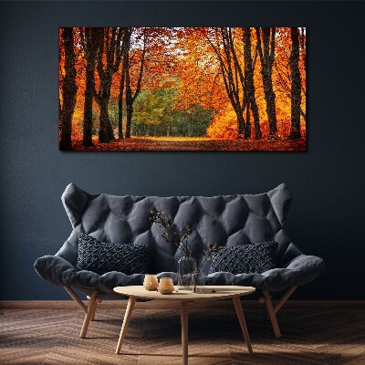 Autumn tree alley Canvas Wall art