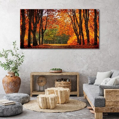 Autumn tree alley Canvas Wall art
