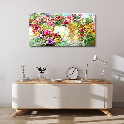 A flower paradise in pastel colors Canvas Wall art