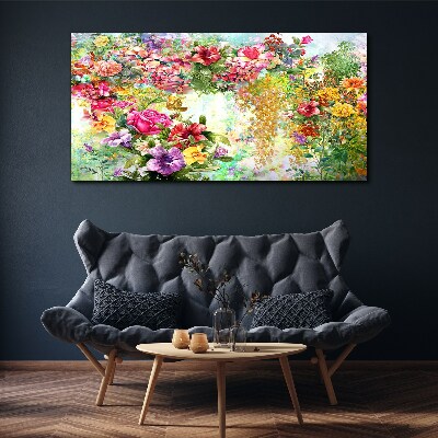 A flower paradise in pastel colors Canvas Wall art
