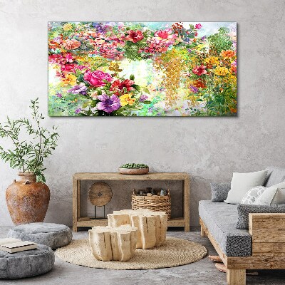 A flower paradise in pastel colors Canvas Wall art