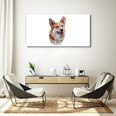 Portrait of a cheerful Corgi dog Canvas Wall art
