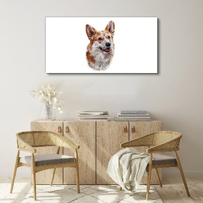 Portrait of a cheerful Corgi dog Canvas Wall art