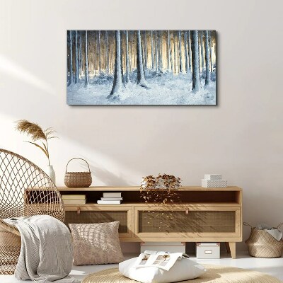 Winter forest in the morning Canvas Wall art
