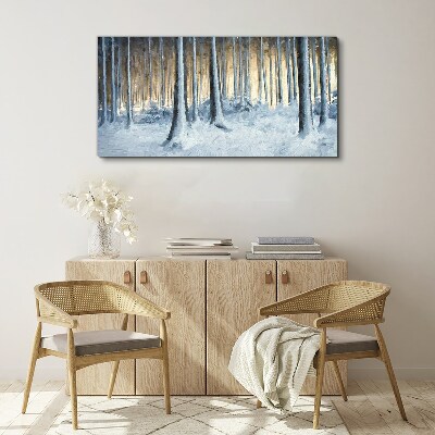 Winter forest in the morning Canvas Wall art