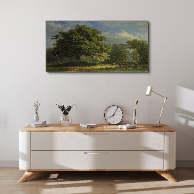 A peaceful landscape with a tree Canvas Wall art