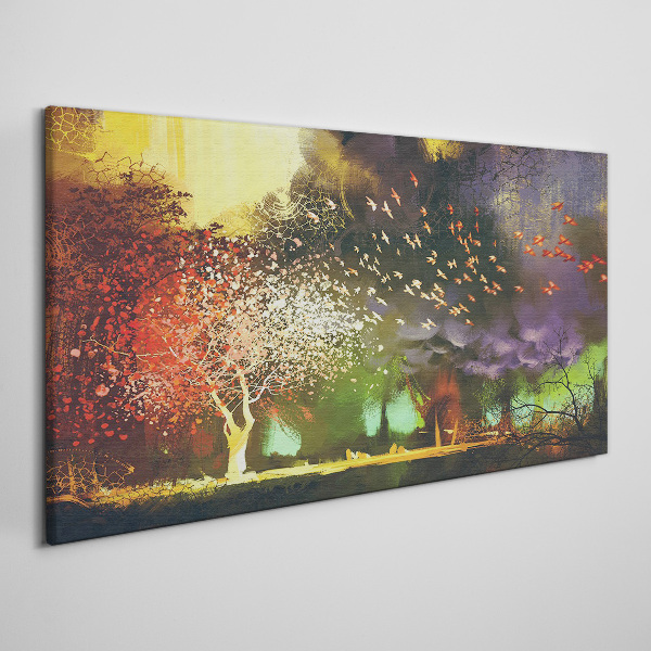Magical forest at dusk Canvas Wall art