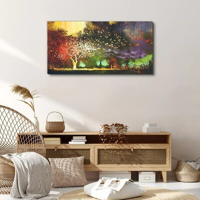 Magical forest at dusk Canvas Wall art