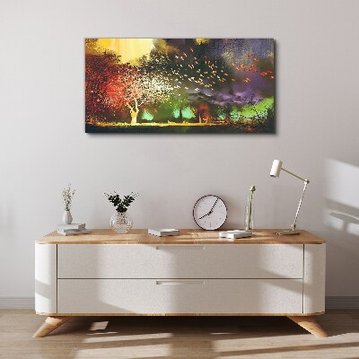 Magical forest at dusk Canvas Wall art