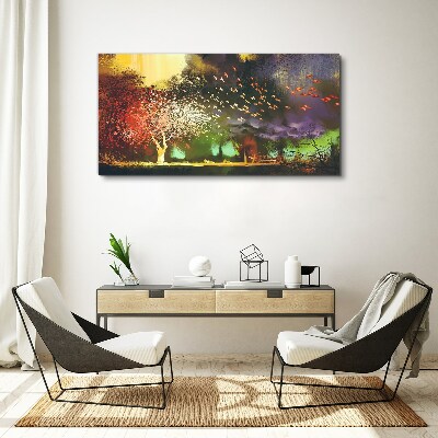 Abstraction trees clouds Canvas Wall art