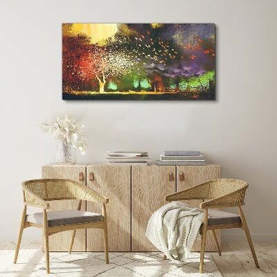 Magical forest at dusk Canvas Wall art