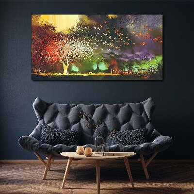 Magical forest at dusk Canvas Wall art