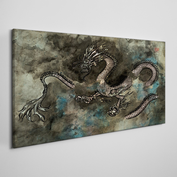 Dragon in the clouds Canvas Wall art