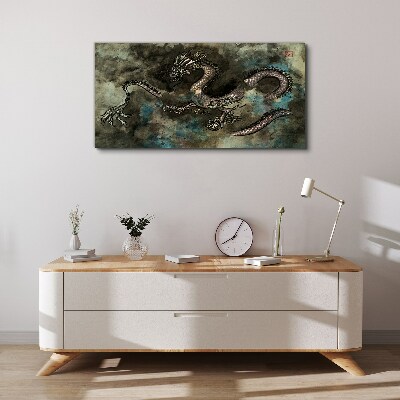 Dragon in the clouds Canvas Wall art