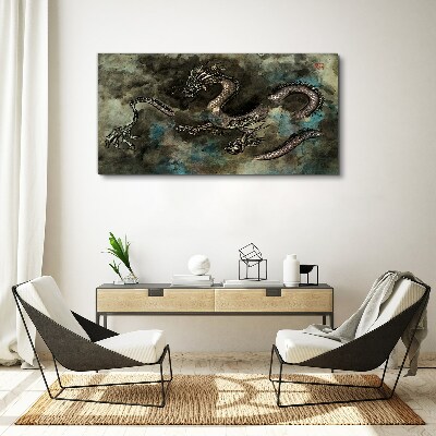 Dragon in the clouds Canvas Wall art