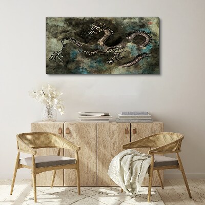 Dragon in the clouds Canvas Wall art