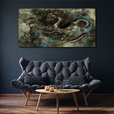 Dragon in the clouds Canvas Wall art