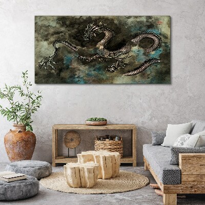Dragon in the clouds Canvas Wall art