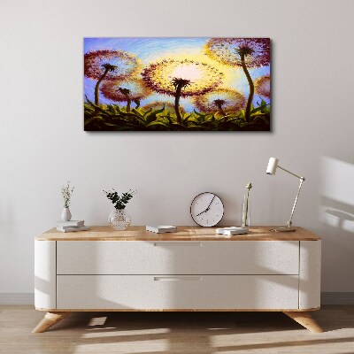 Golden dandelions in the sunlight Canvas Wall art