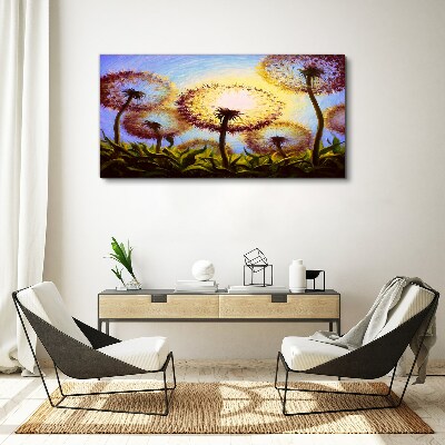 Golden dandelions in the sunlight Canvas Wall art