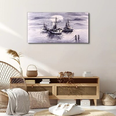 A quiet port at sunset Canvas Wall art