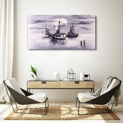 A quiet port at sunset Canvas Wall art