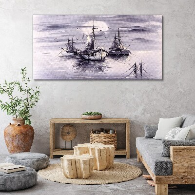 A quiet port at sunset Canvas Wall art