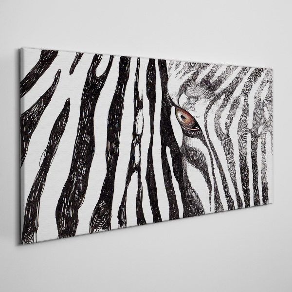 Zebra in monochrome style Canvas Wall art