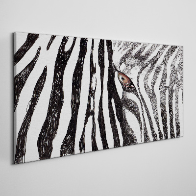 Zebra in monochrome style Canvas Wall art