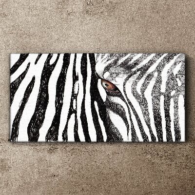 Zebra in monochrome style Canvas Wall art