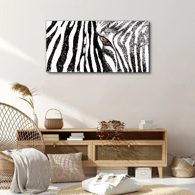 Zebra in monochrome style Canvas Wall art