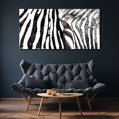 Zebra in monochrome style Canvas Wall art