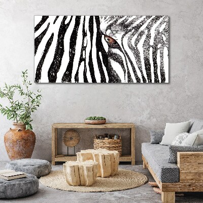 Zebra in monochrome style Canvas Wall art