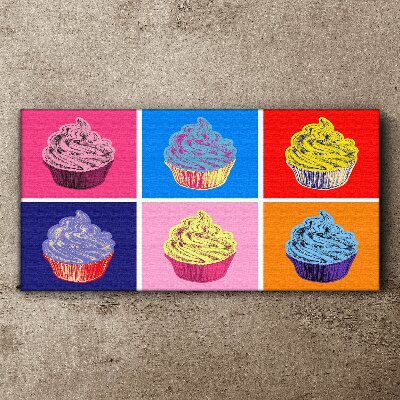 Colorful pop art muffins Canvas Wall art