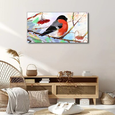 A happy bird on a branch Canvas Wall art