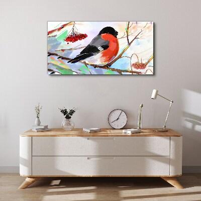 A happy bird on a branch Canvas Wall art
